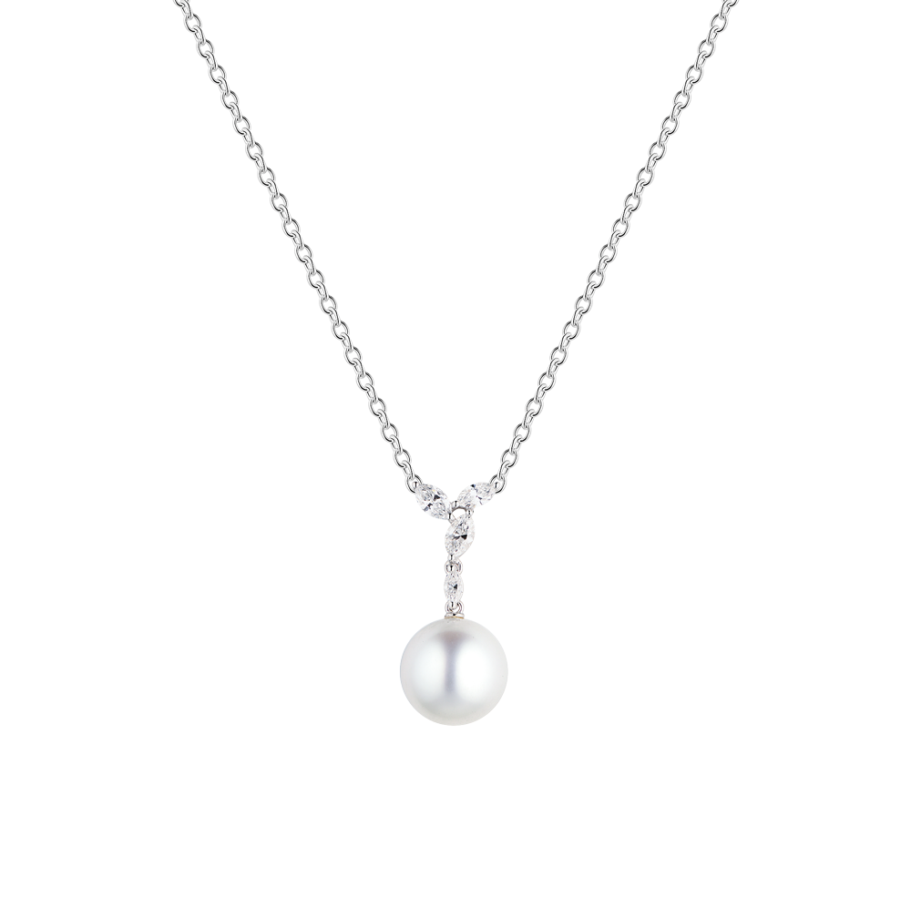 Women Jewellery MIKIMOTO, Classic Elegance Platinum Pearl & Diamonds, SKU: PPH7098NDP | watchphilosophy.co.uk