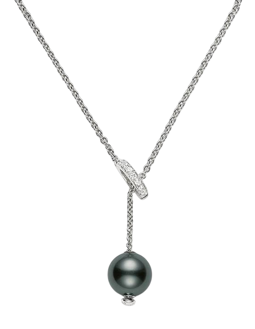 Women Jewellery MIKIMOTO, Pearls in Motion Black Pearl Pendant White Gold, SKU: PPL350BDW1 | watchphilosophy.co.uk