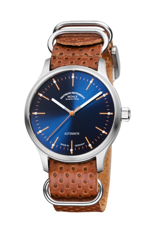 Men's watch / unisex MÜHLE-GLASHÜTTE, Panova Blue / 40 mm, SKU: M1-40-72-LB-I | watchphilosophy.co.uk