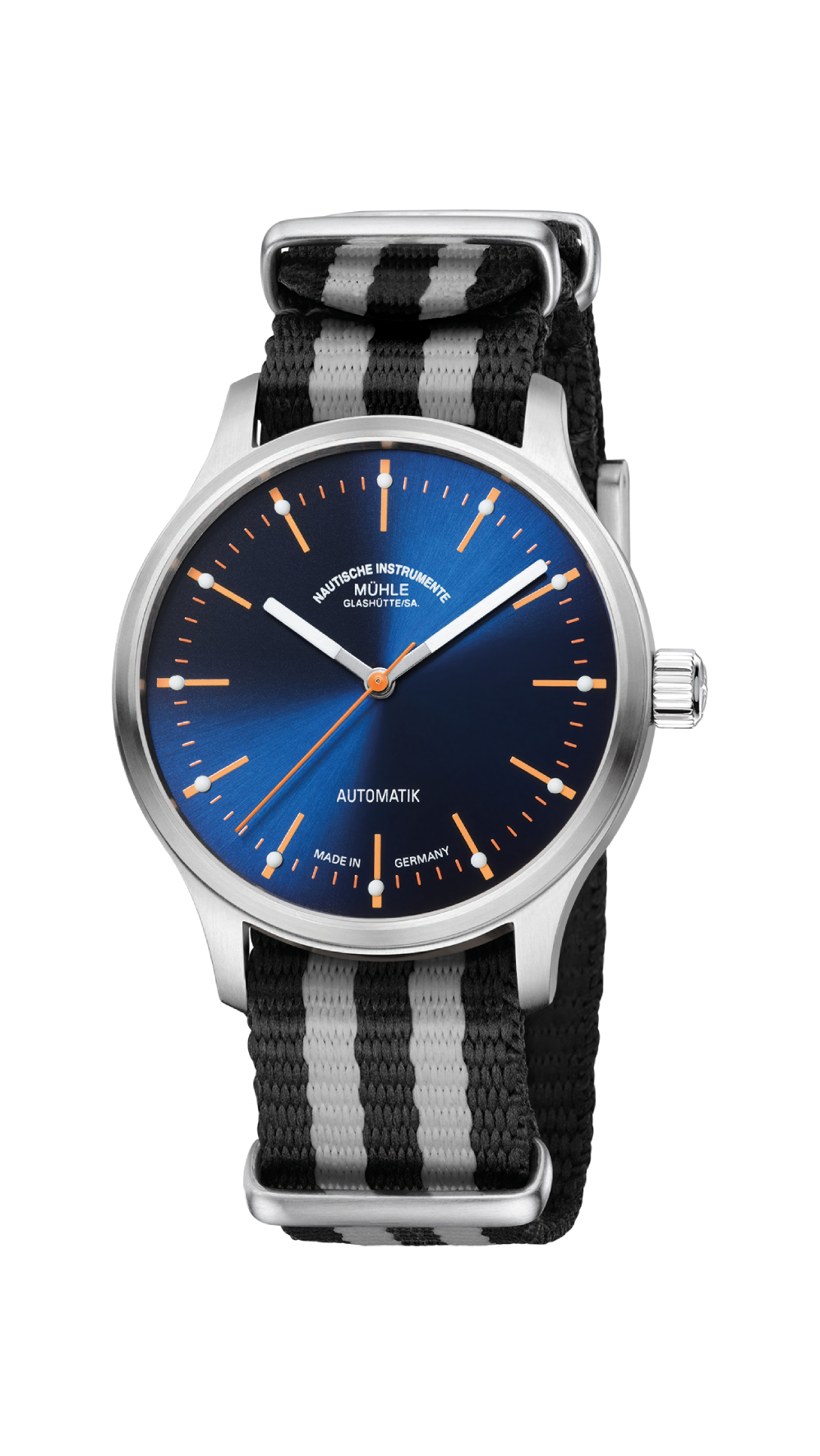 Men's watch / unisex MÜHLE-GLASHÜTTE, Panova Blue / 40mm, SKU: M1-40-72-NB-IV | watchphilosophy.co.uk
