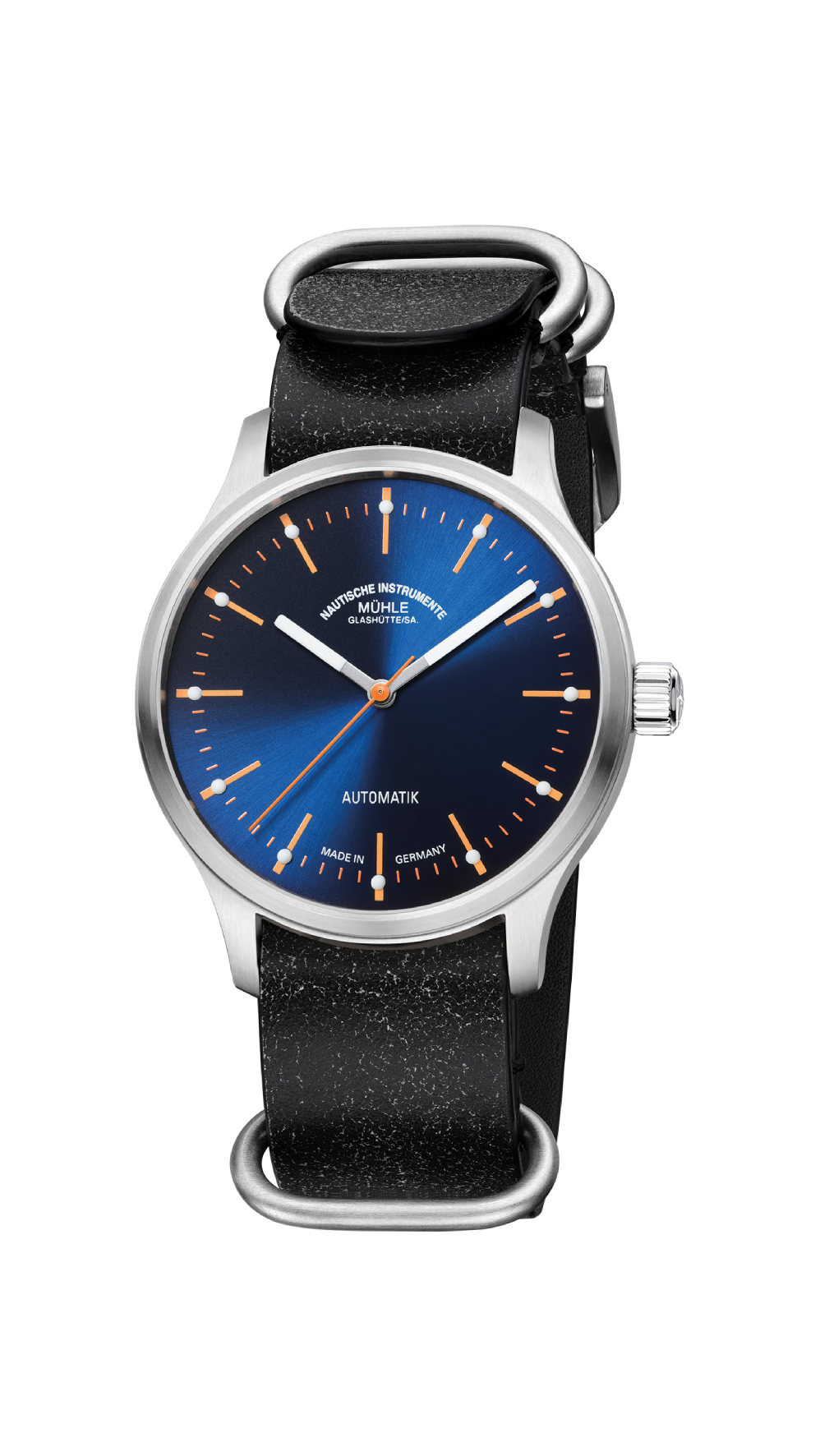 Men's watch / unisex MÜHLE-GLASHÜTTE, Panova Blue / 40mm, SKU: M1-40-72-LB-III | watchphilosophy.co.uk