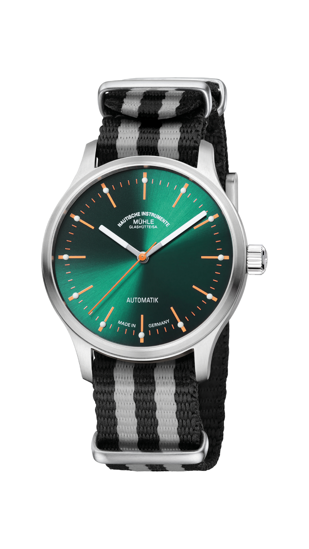Men's watch / unisex MÜHLE-GLASHÜTTE, Panova Green / 40mm, SKU: M1-40-76-NB-IV | watchphilosophy.co.uk