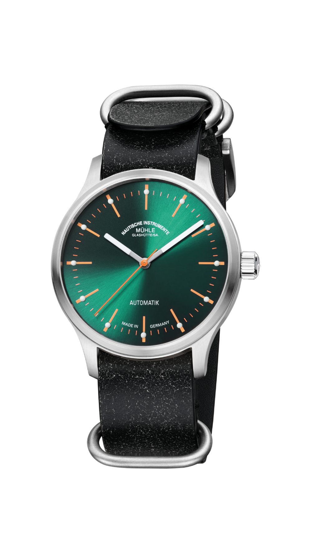 Men's watch / unisex MÜHLE-GLASHÜTTE, Panova Green / 40mm, SKU: M1-40-76-LB-III | watchphilosophy.co.uk