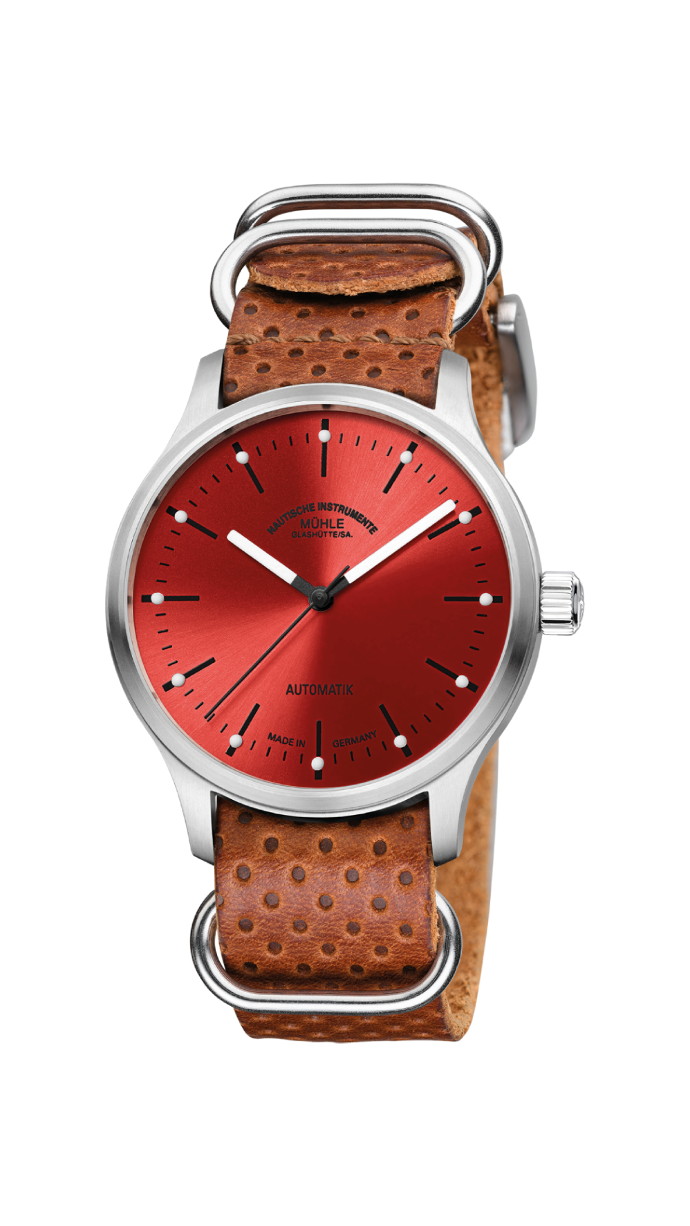 Men's watch / unisex MÜHLE-GLASHÜTTE, Panova Red / 40mm, SKU: M1-40-78-LB-I | watchphilosophy.co.uk