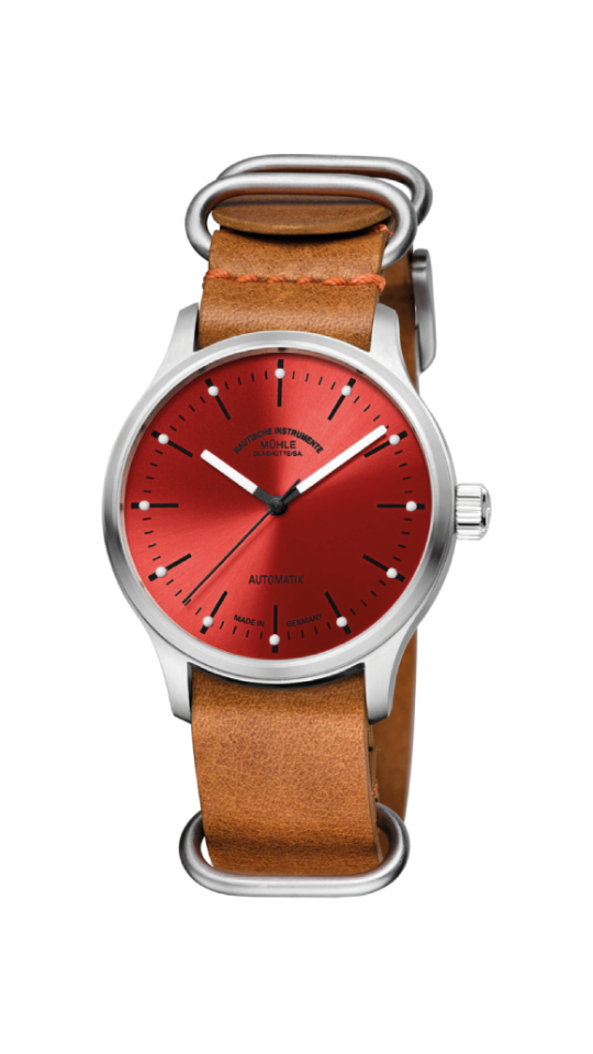 Men's watch / unisex MÜHLE-GLASHÜTTE, Panova Red / 40mm, SKU: M1-40-78-LB-II | watchphilosophy.co.uk