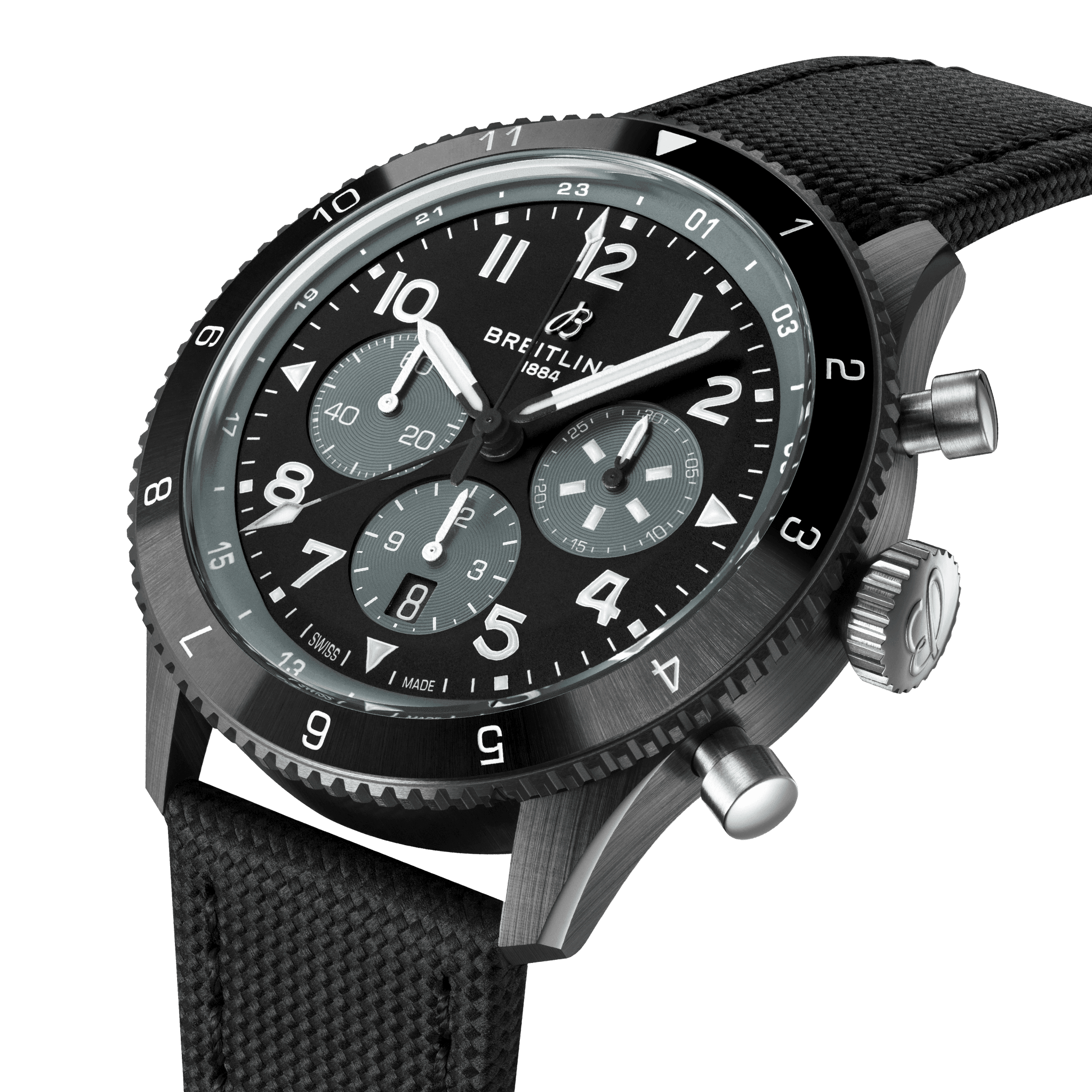 Men's watch / unisex BREITLING, Super AVI B04 Chronograph GMT Mosquito Night Fighter / 46mm, SKU: SB04451A1B1X1 | watchphilosophy.co.uk