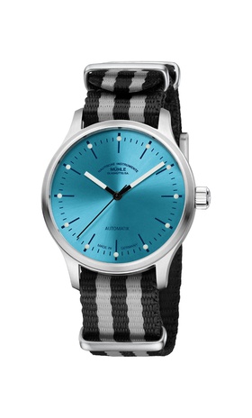 Men's watch / unisex MÜHLE-GLASHÜTTE, Panova Turquoise / 40mm, SKU: M1-40-79-NB-IV | watchphilosophy.co.uk