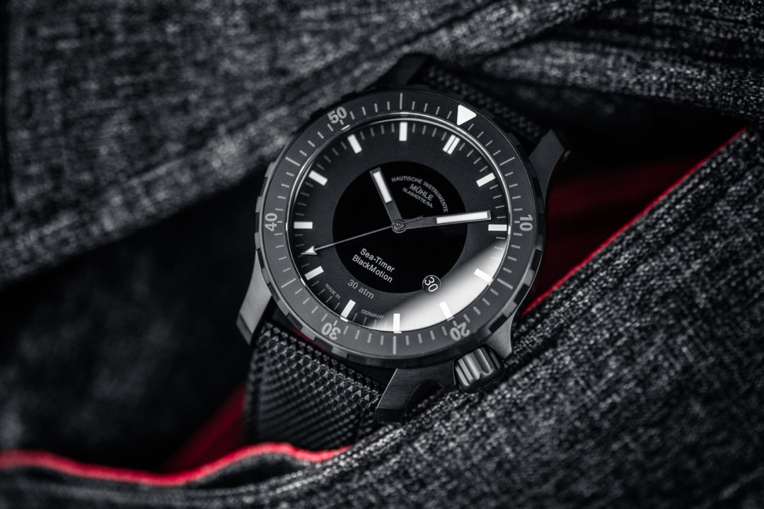 Men's watch / unisex MÜHLE-GLASHÜTTE, Sea-Timer BlackMotion / 44mm, SKU: M1-41-83-CB | watchphilosophy.co.uk