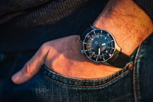 Men's watch / unisex MÜHLE-GLASHÜTTE, S.A.R. Seebataillon GMT / 45mm, SKU: M1-28-62-KB | watchphilosophy.co.uk