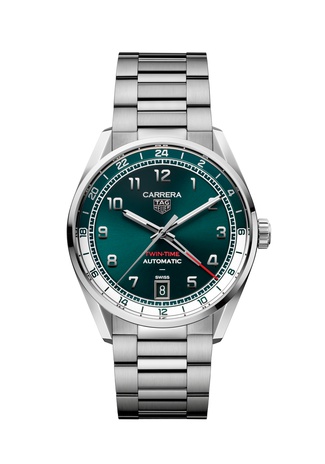 Men's watch / unisex TAG HEUER, Carrera Day Twin-Time / 41mm, SKU: WDA2114.BA0043 | watchphilosophy.co.uk