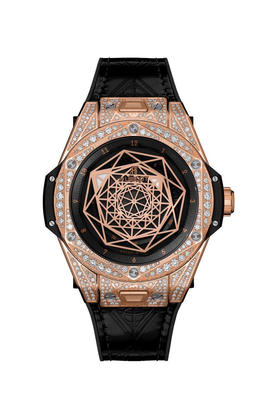 Men's watch / unisex HUBLOT, Big Bang Sang Bleu King Gold Pave / 39mm, SKU: 465.OS.1118.VR.1704.MXM18 | watchphilosophy.co.uk