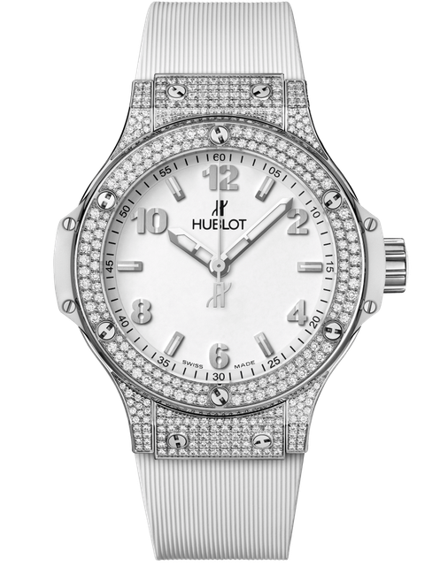 Men's watch / unisex HUBLOT, Big Bang Steel White Pave / 38mm, SKU: 361.SE.2010.RW.1704 | watchphilosophy.co.uk
