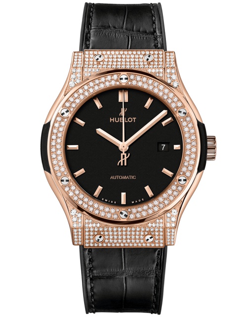 Men's watch / unisex HUBLOT, Classic Fusion King Gold Pave / 42mm, SKU: 542.OX.1181.LR.1704 | watchphilosophy.co.uk