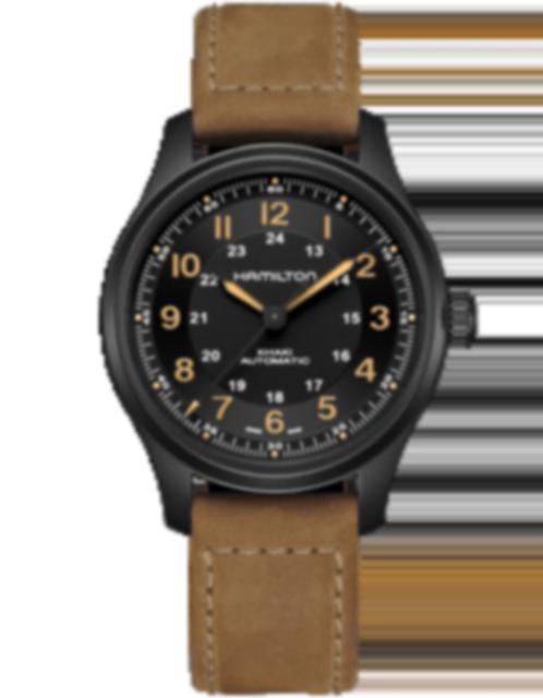 Men's watch / unisex HAMILTON, Khaki Field Titanium Auto / 42mm, SKU: H70665533 | watchphilosophy.co.uk