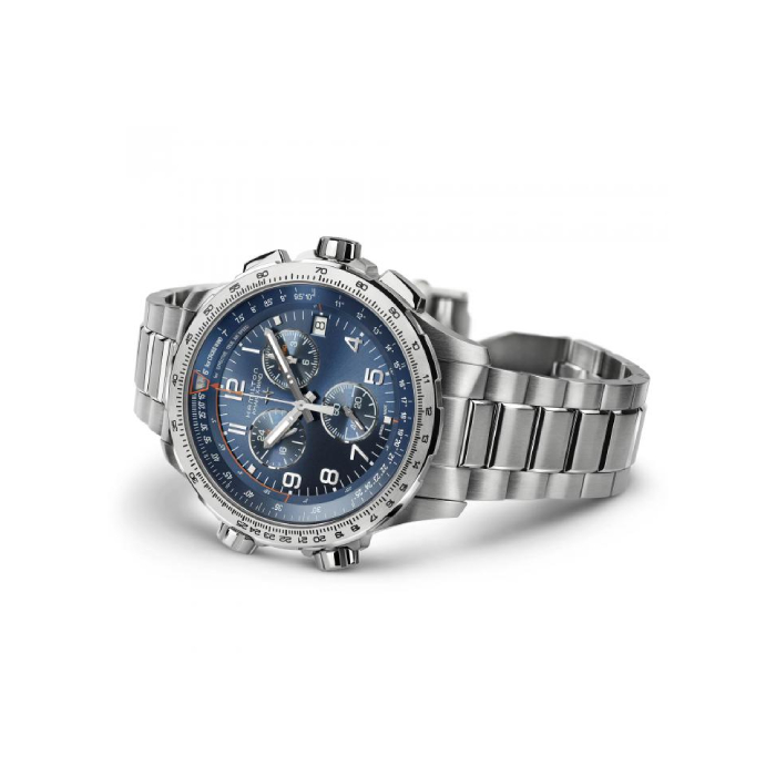 Men's watch / unisex  HAMILTON, Khaki Aviation X-Wind GMT Chrono Quartz / 46mm, SKU: H77922141 | watchphilosophy.co.uk