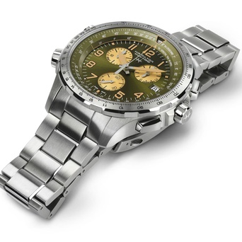 Men's watch / unisex  HAMILTON, Khaki Aviation X-Wind GMT Chrono Quartz / 46mm, SKU: H77932160 | watchphilosophy.co.uk