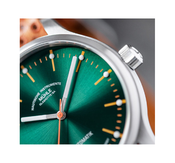 Men's watch / unisex MÜHLE-GLASHÜTTE, Panova Green / 40mm, SKU: M1-40-76-NB-IV | watchphilosophy.co.uk