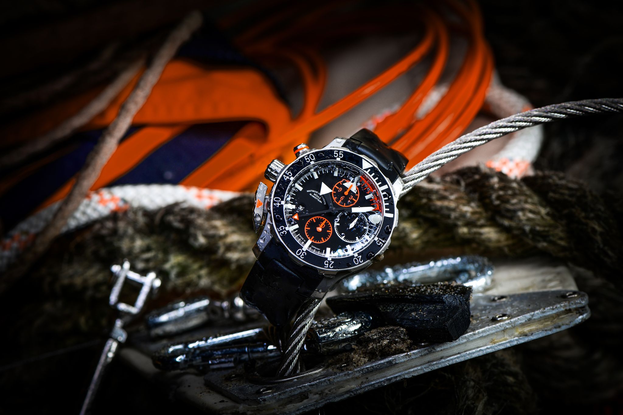 Men's watch / unisex MÜHLE-GLASHÜTTE, S.A.R. Flieger-Chronograph / 45 mm, SKU: M1-41-33-KB | watchphilosophy.co.uk