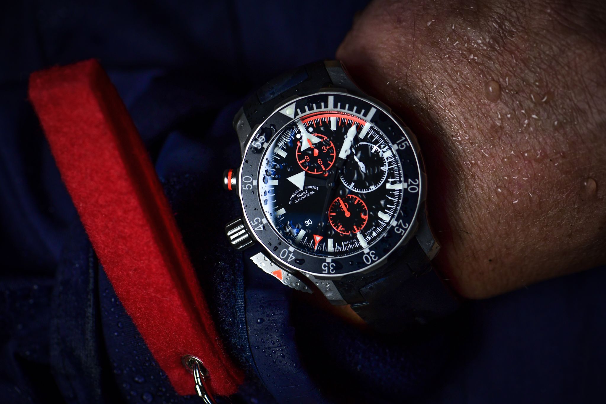 Men's watch / unisex MÜHLE-GLASHÜTTE, S.A.R. Flieger-Chronograph / 45 mm, SKU: M1-41-33-KB | watchphilosophy.co.uk